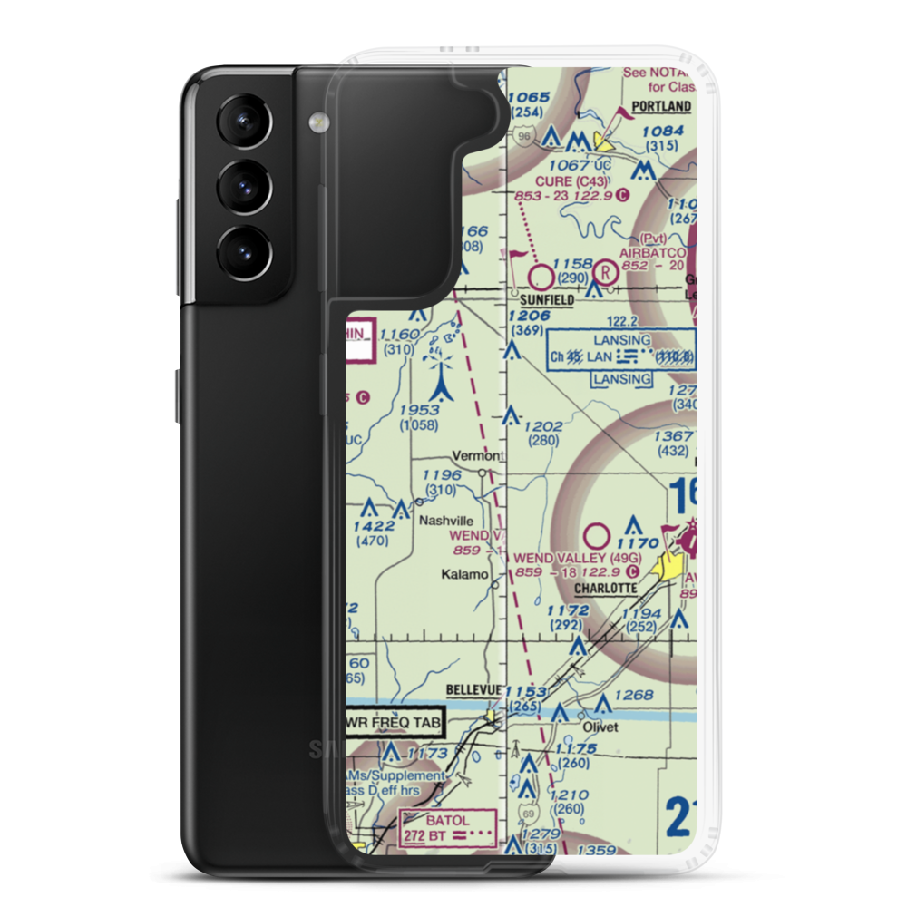 Law Field (35MI) VFR Sectional Samsung Case Samsung Galaxy S21 Plus model shown