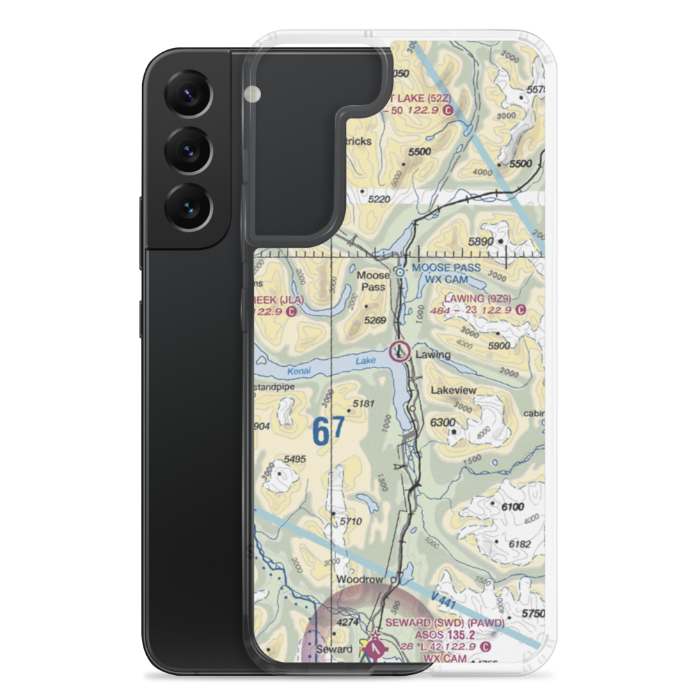 Lawing Airport (9Z9) VFR Sectional Samsung Case Samsung Galaxy S22 Plus model shown