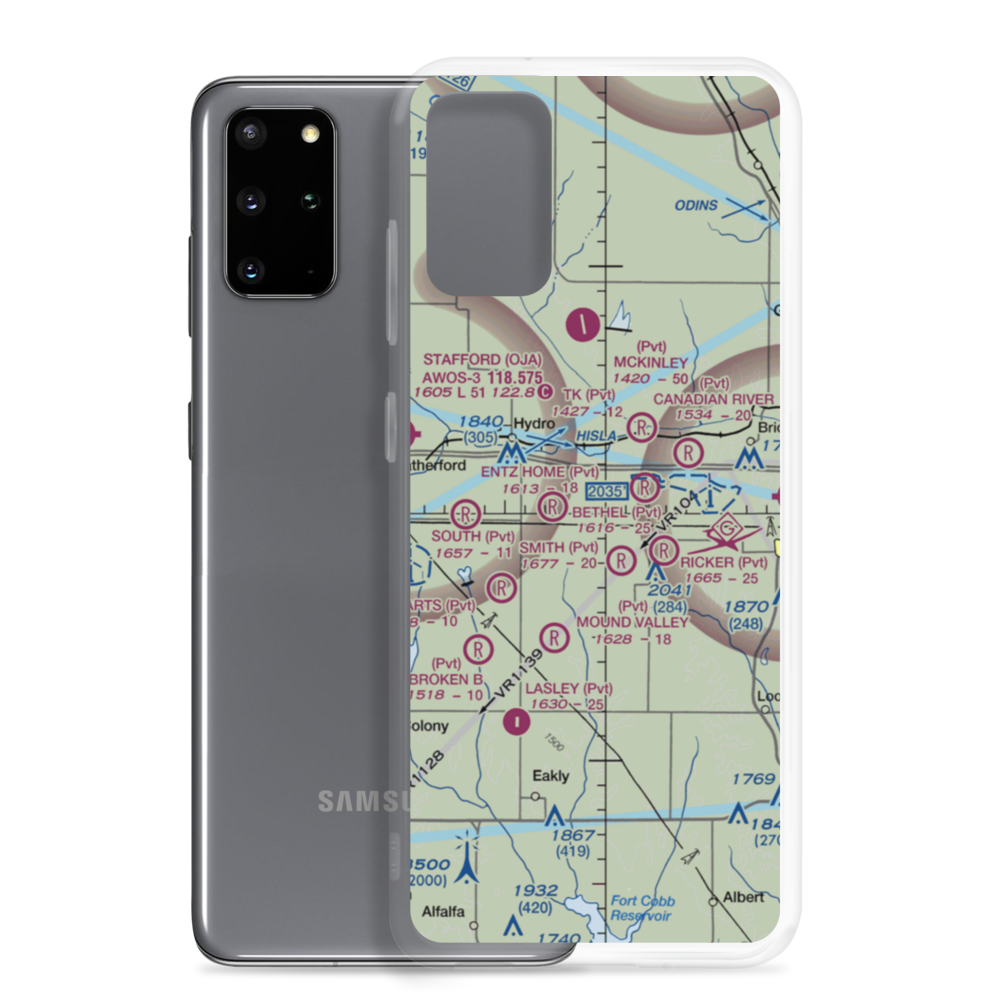 Lawles Airport (60OK) VFR Sectional Samsung Case Samsung Galaxy S20 Plus model shown