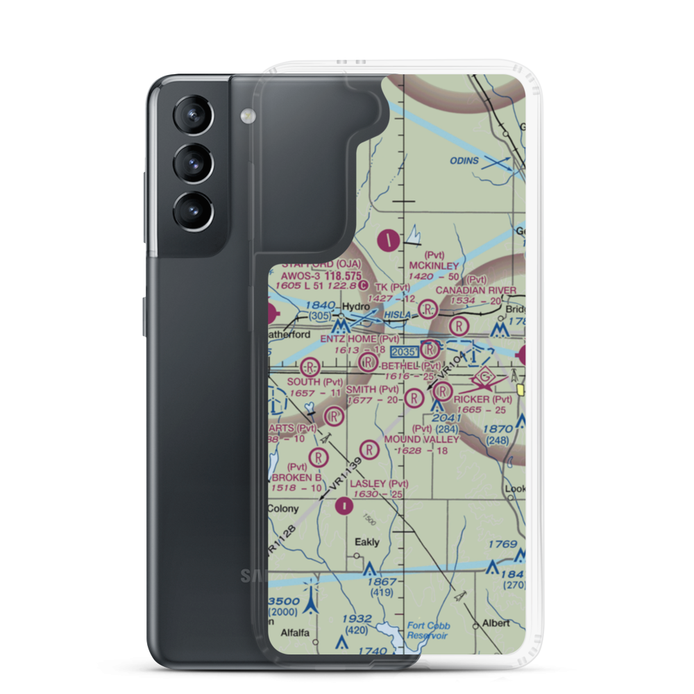 Lawles Airport (60OK) VFR Sectional Samsung Case Samsung Galaxy S21 model shown