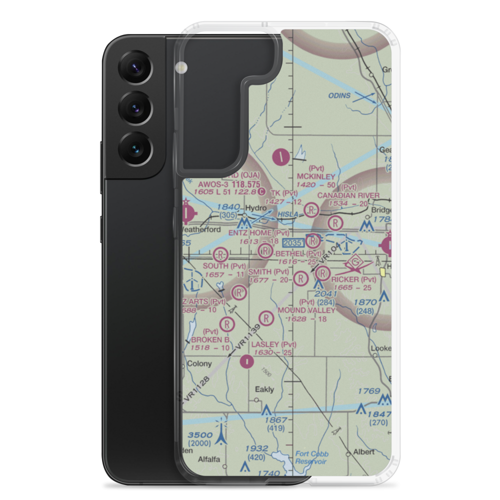Lawles Airport (60OK) VFR Sectional Samsung Case Samsung Galaxy S22 Plus model shown