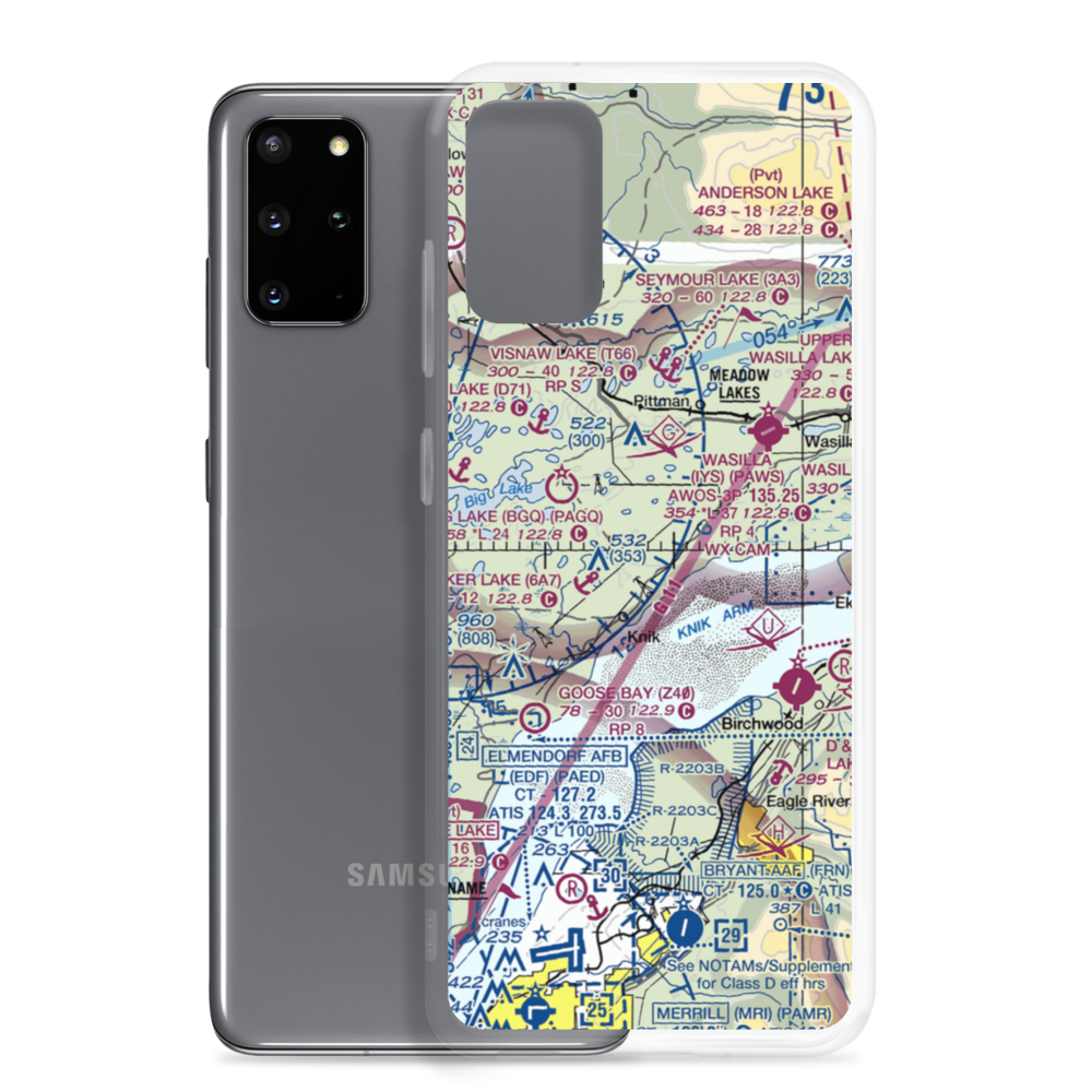 Lawrence Airstrip (55AK) VFR Sectional Samsung Case Samsung Galaxy S20 Plus model shown