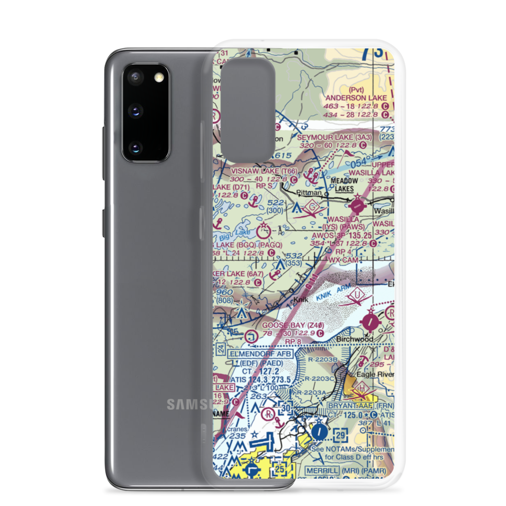 Lawrence Airstrip (55AK) VFR Sectional Samsung Case Samsung Galaxy S20 model shown