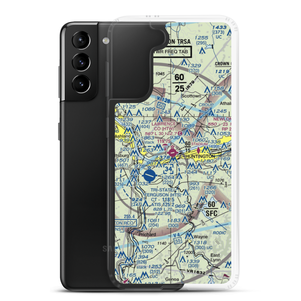 Lawrence County Airpark (HTW) VFR Sectional Samsung Case Samsung Galaxy S21 Plus model shown