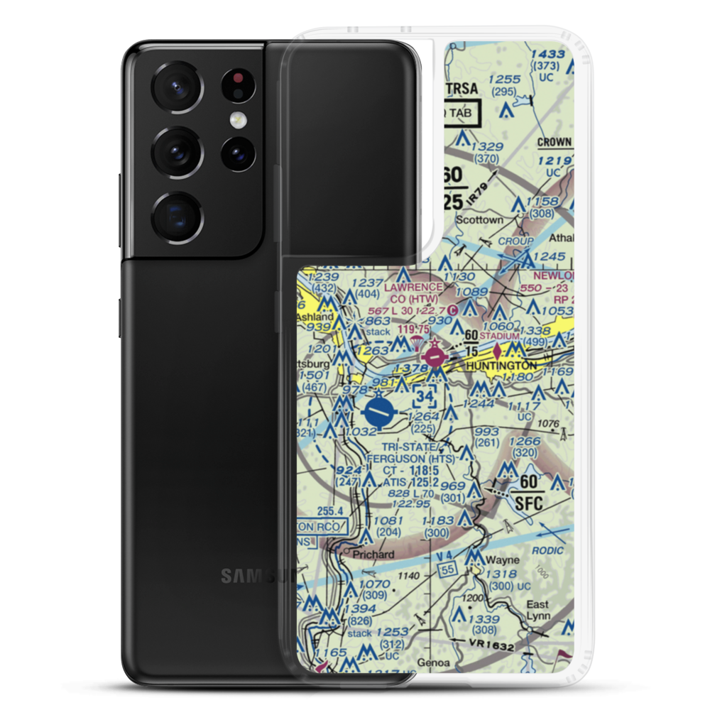 Lawrence County Airpark (HTW) VFR Sectional Samsung Case Samsung Galaxy S21 Ultra model shown