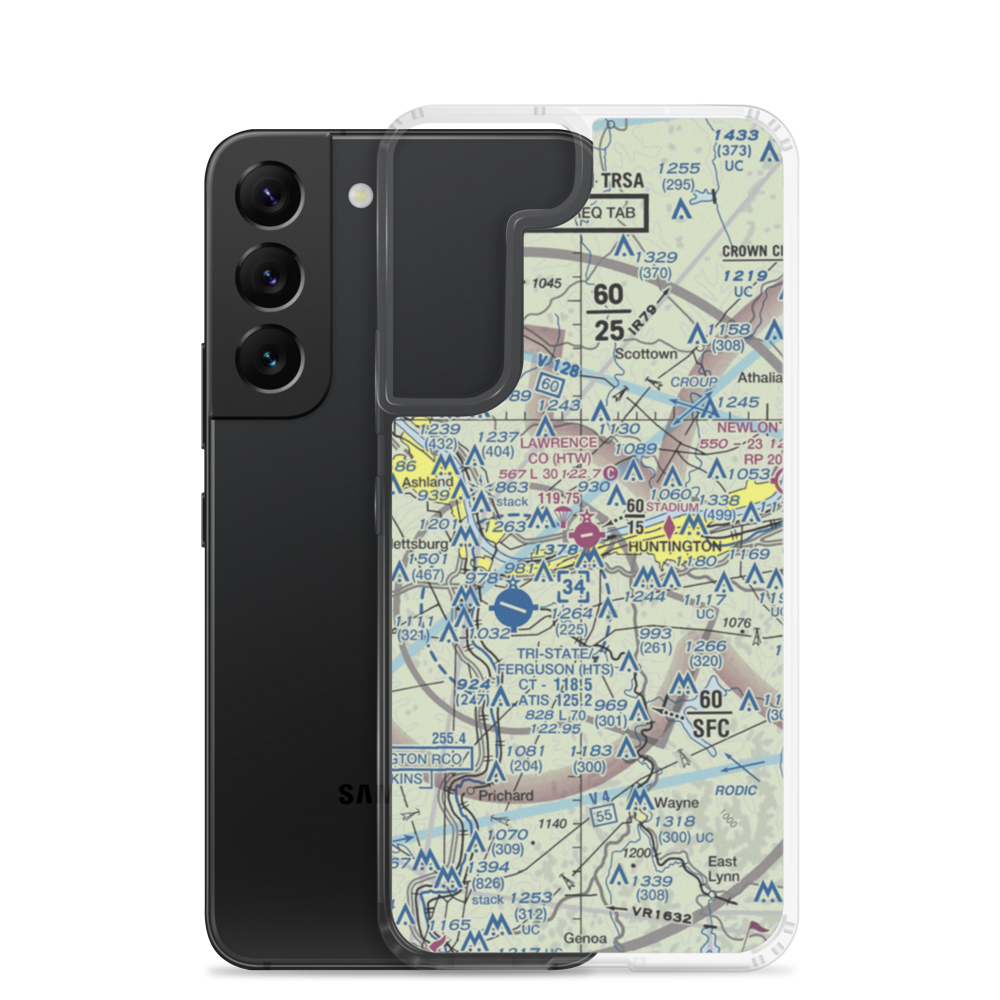 Lawrence County Airpark (HTW) VFR Sectional Samsung Case Samsung Galaxy S22 model shown