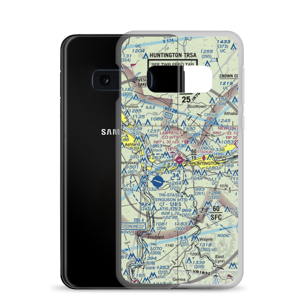 Lawrence County Airpark (HTW) VFR Sectional Samsung Case Samsung Galaxy S10e model shown