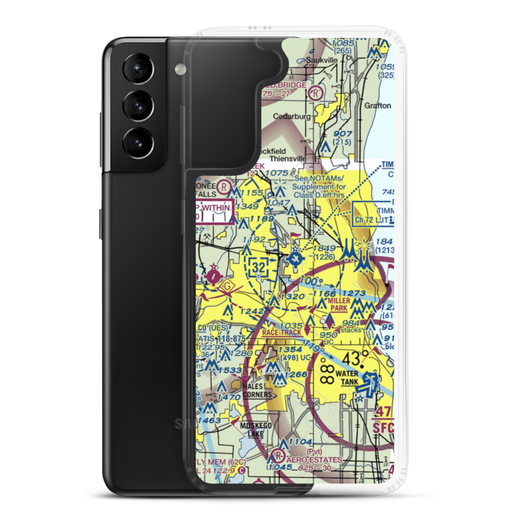 Lawrence J Timmerman Airport (MWC) VFR Sectional Samsung Case Samsung Galaxy S21 Plus model shown