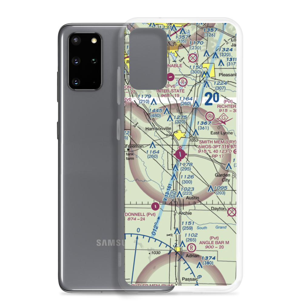 Lawrence Smith Memorial Airport (LRY) VFR Sectional Samsung Case Samsung Galaxy S20 Plus model shown