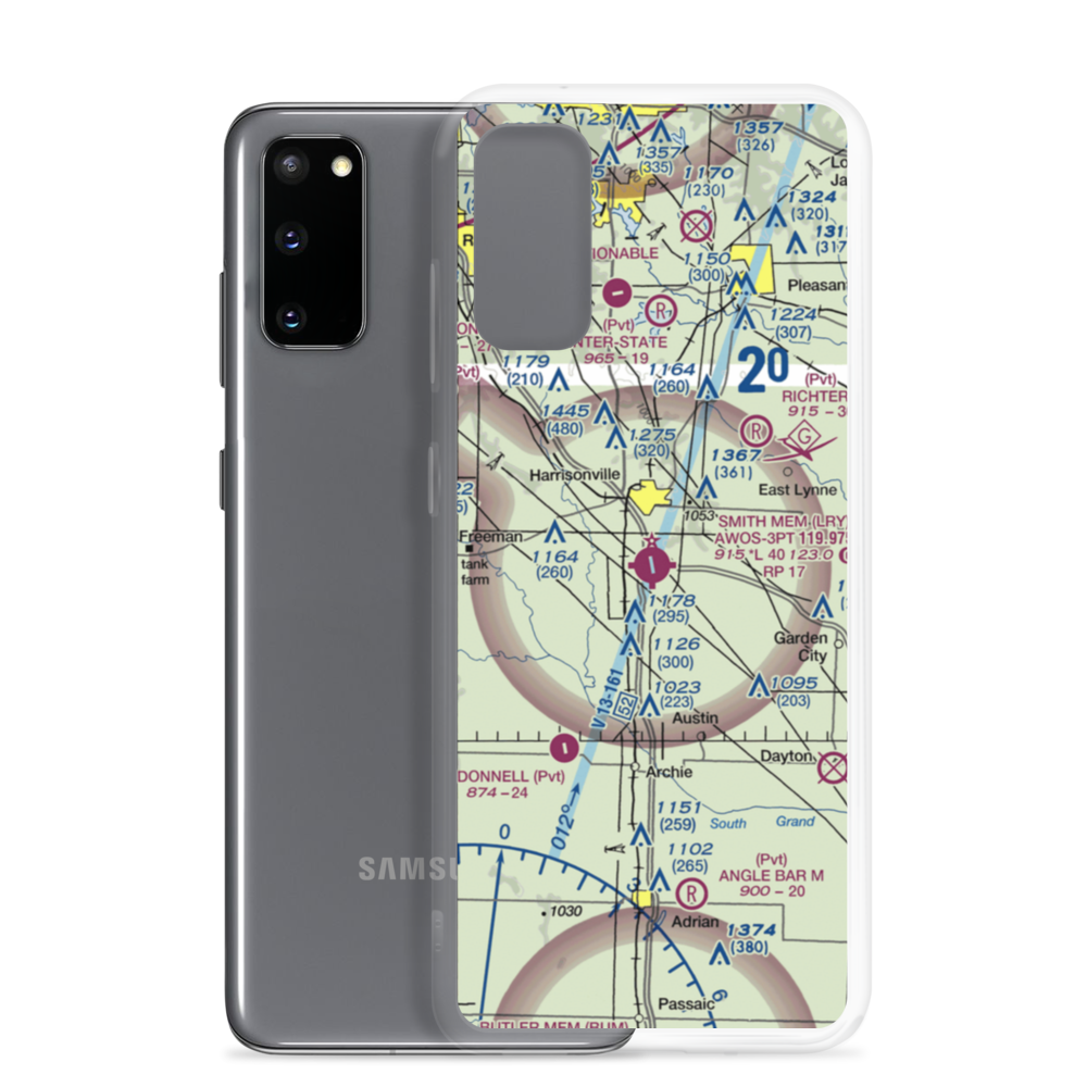 Lawrence Smith Memorial Airport (LRY) VFR Sectional Samsung Case Samsung Galaxy S20 model shown