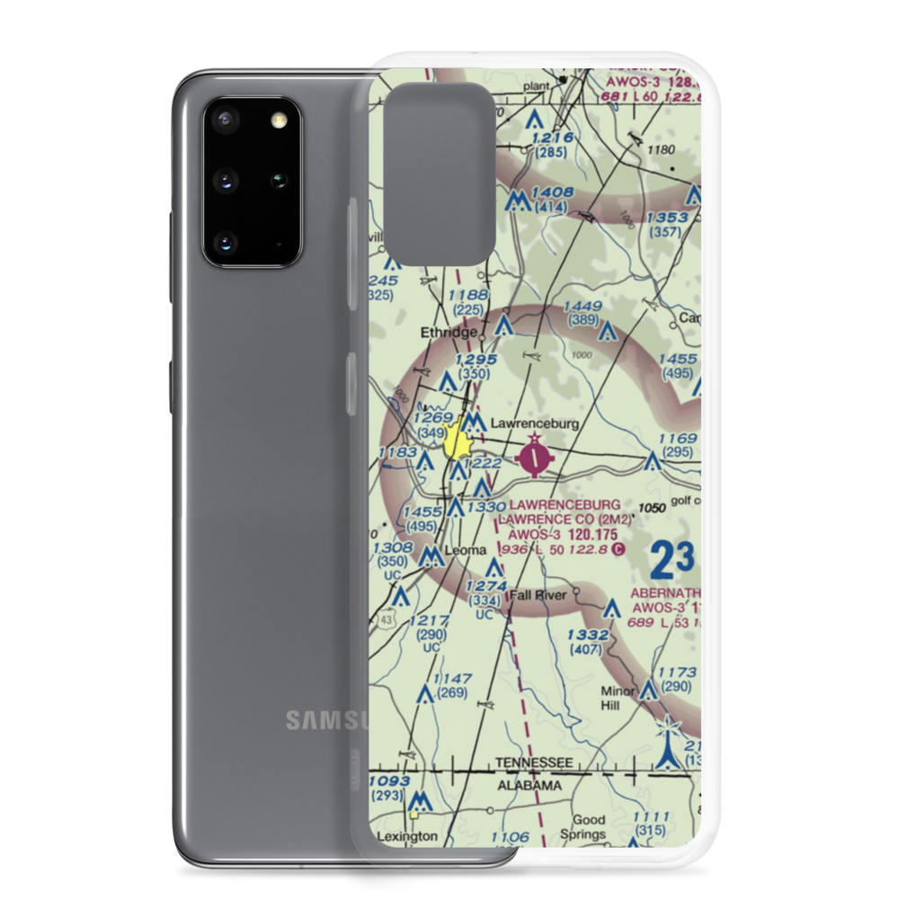 Lawrenceburg Lawrence County Airport (2M2) VFR Sectional Samsung Case Samsung Galaxy S20 Plus model shown