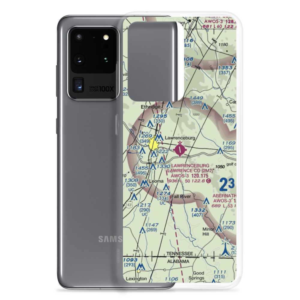 Lawrenceburg Lawrence County Airport (2M2) VFR Sectional Samsung Case Samsung Galaxy S20 Ultra model shown