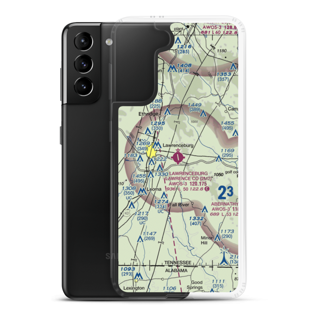 Lawrenceburg Lawrence County Airport (2M2) VFR Sectional Samsung Case Samsung Galaxy S21 Plus model shown