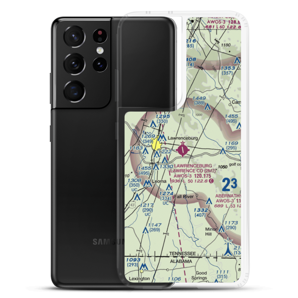 Lawrenceburg Lawrence County Airport (2M2) VFR Sectional Samsung Case Samsung Galaxy S21 Ultra model shown