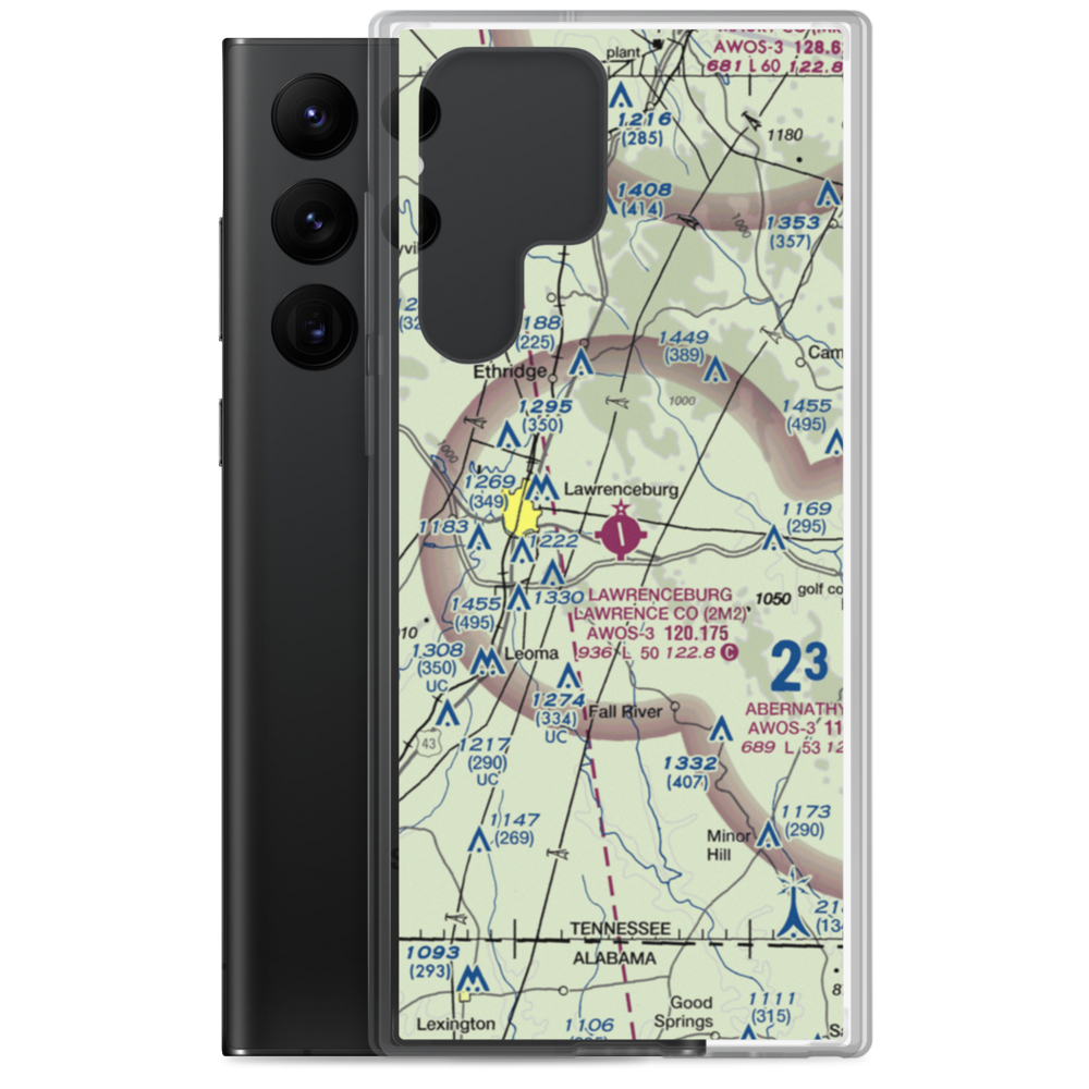 Lawrenceburg Lawrence County Airport (2M2) VFR Sectional Samsung Case Samsung Galaxy S22 Ultra model shown