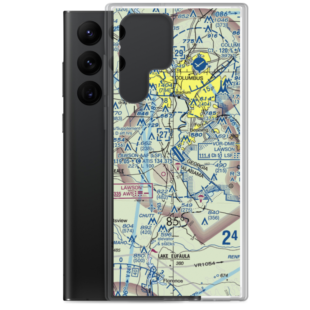 Lawson Army Air Field (Fort Benning) (LSF) VFR Sectional Samsung Case Samsung Galaxy S22 Ultra model shown