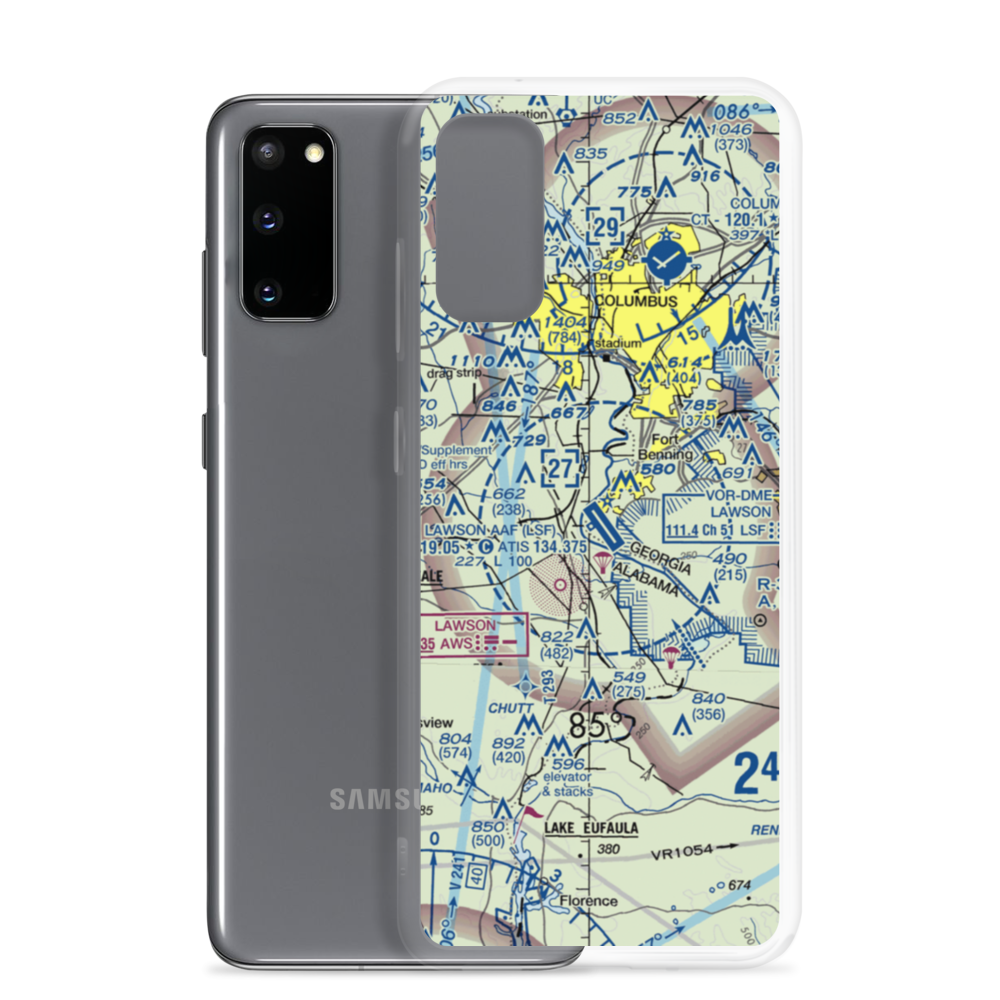Lawson Army Air Field (Fort Benning) (LSF) VFR Sectional Samsung Case Samsung Galaxy S20 model shown