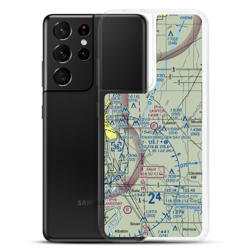 Lawton Airport (IA84) VFR Sectional Samsung Case Samsung Galaxy S21 Ultra model shown
