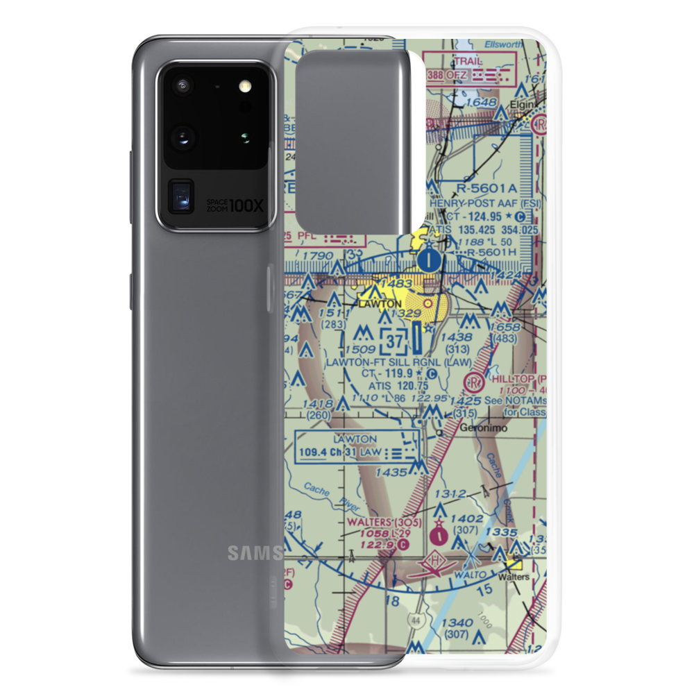 Lawton Fort Sill Regional Airport (LAW) VFR Sectional Samsung Case Samsung Galaxy S20 Ultra model shown