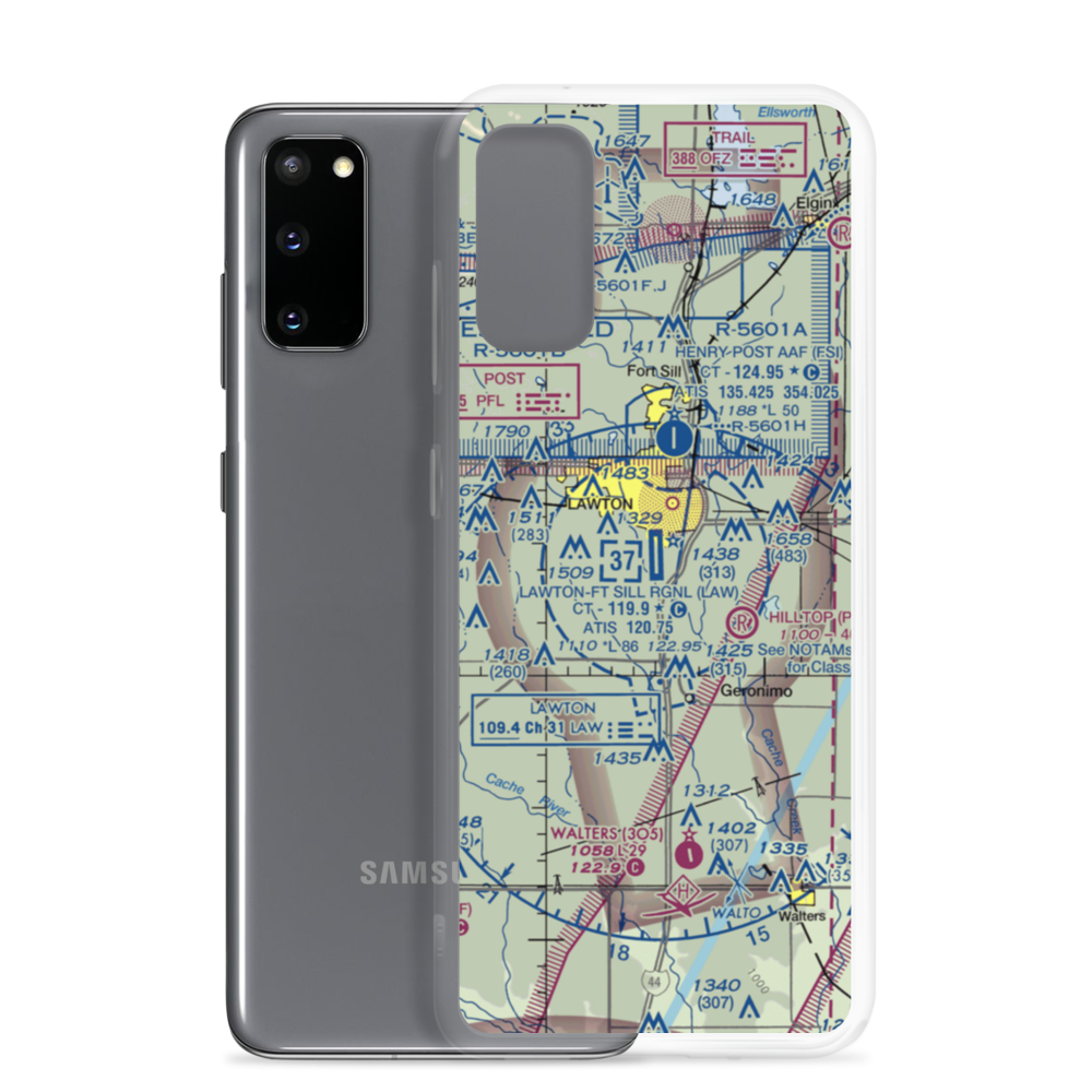 Lawton Fort Sill Regional Airport (LAW) VFR Sectional Samsung Case Samsung Galaxy S20 model shown