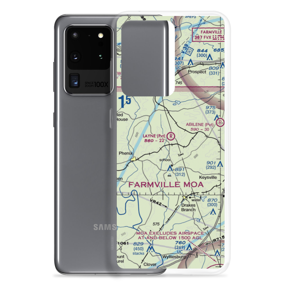 Layne Farm Airstrip (VA28) VFR Sectional Samsung Case Samsung Galaxy S20 Ultra model shown