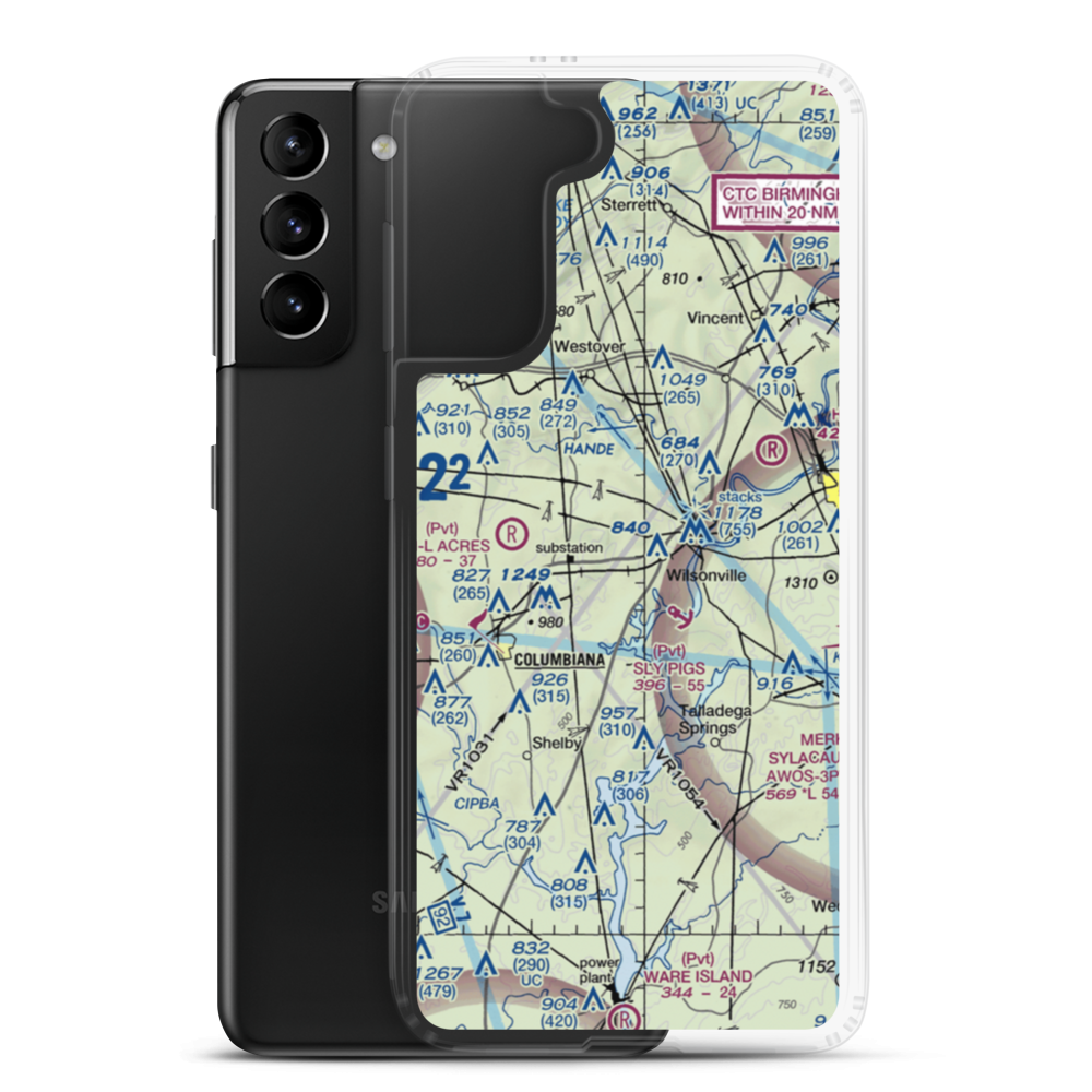 Lazy Eight Airpark Llc Airport (AL17) VFR Sectional Samsung Case Samsung Galaxy S21 Plus model shown