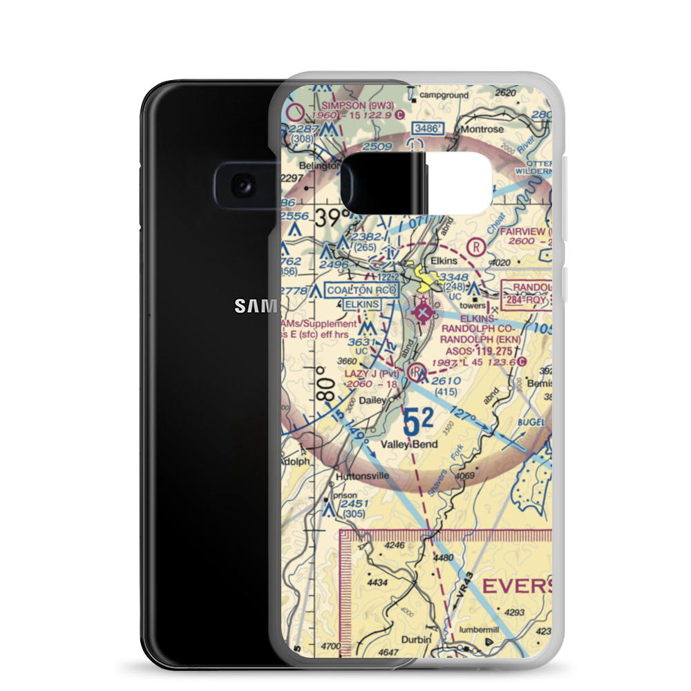 Lazy J. Aerodrome (00WV) VFR Sectional Samsung Case Samsung Galaxy S10e model shown