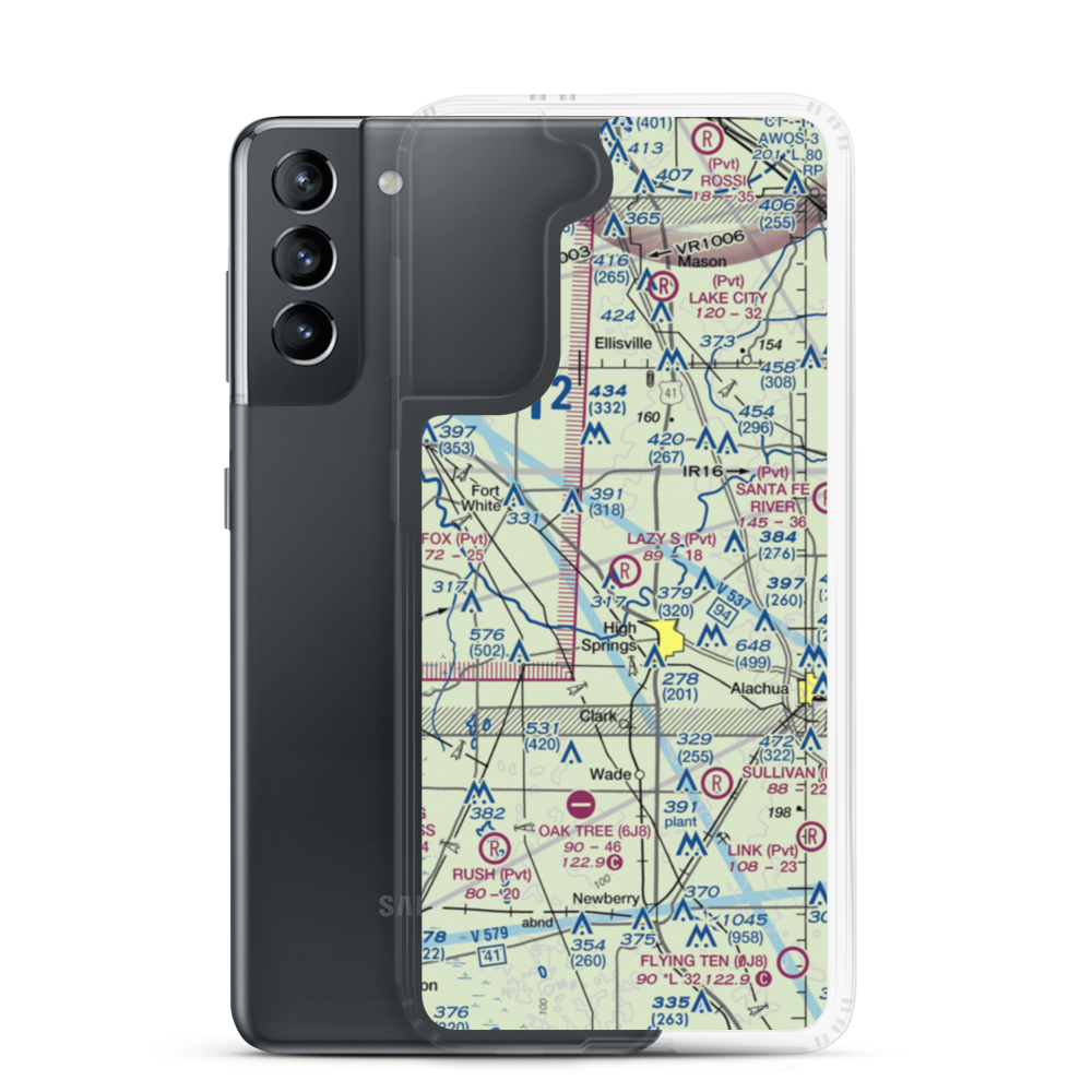 Lazy S Farm Airport (7FL7) VFR Sectional Samsung Case Samsung Galaxy S21 model shown