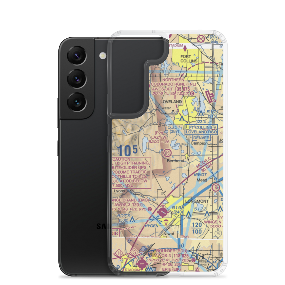 Lazy W Airport (86CO) VFR Sectional Samsung Case Samsung Galaxy S22 model shown