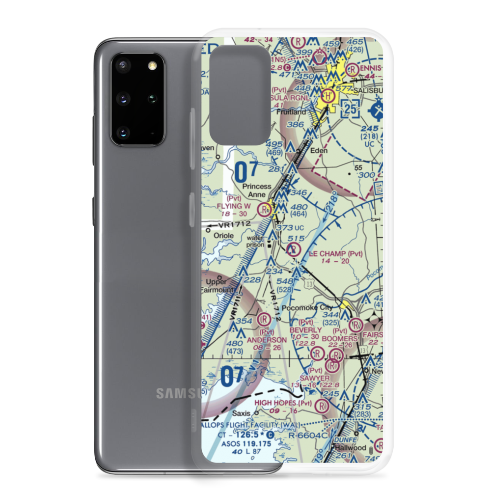 Le Champ Airport (48MD) VFR Sectional Samsung Case Samsung Galaxy S20 Plus model shown