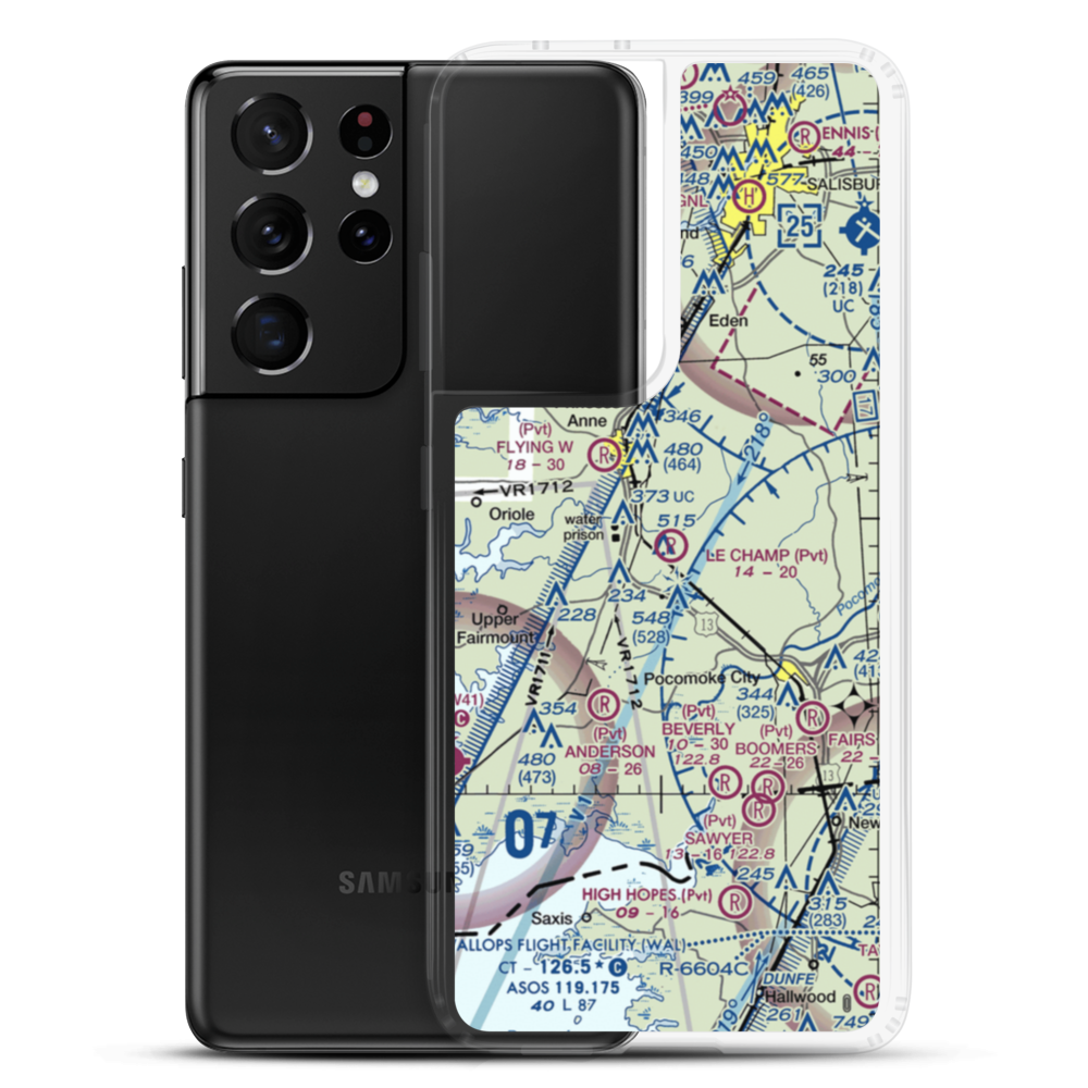 Le Champ Airport (48MD) VFR Sectional Samsung Case Samsung Galaxy S21 Ultra model shown
