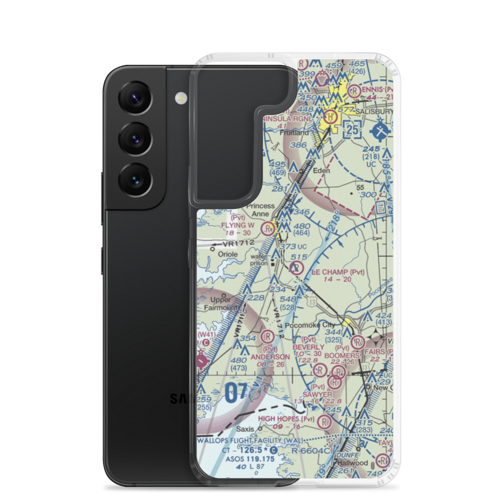Le Champ Airport (48MD) VFR Sectional Samsung Case Samsung Galaxy S22 model shown