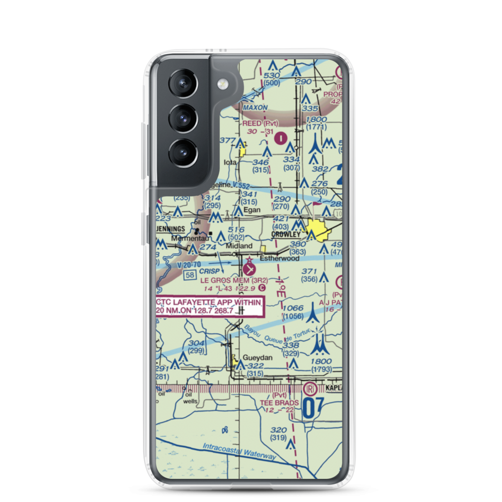 Le Gros Memorial Airport (3R2) VFR Sectional Samsung Case Samsung Galaxy S21 model shown