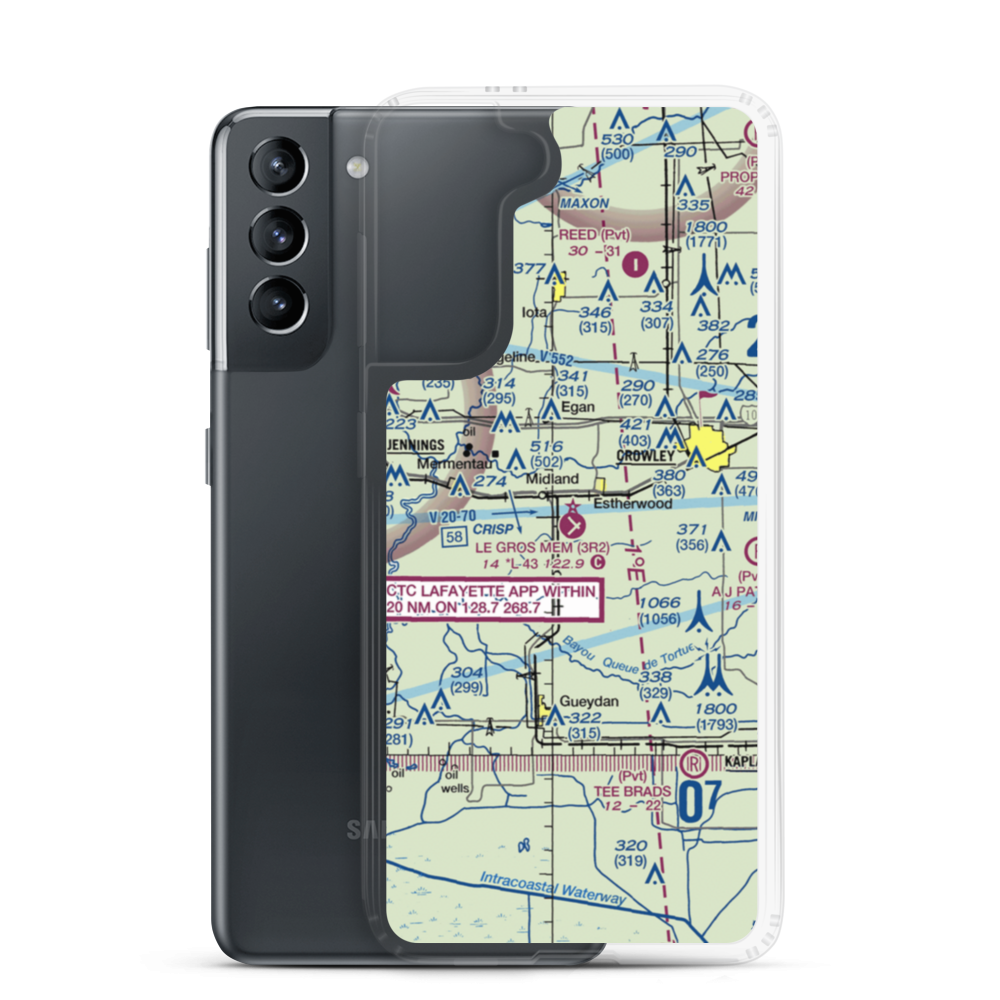 Le Gros Memorial Airport (3R2) VFR Sectional Samsung Case Samsung Galaxy S21 model shown