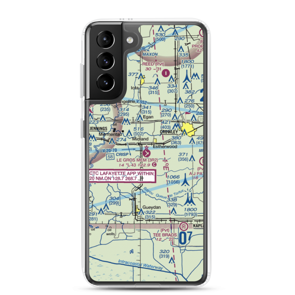 Le Gros Memorial Airport (3R2) VFR Sectional Samsung Case Samsung Galaxy S21 Plus model shown