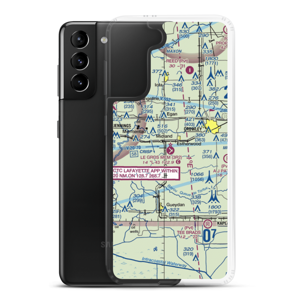 Le Gros Memorial Airport (3R2) VFR Sectional Samsung Case Samsung Galaxy S21 Plus model shown