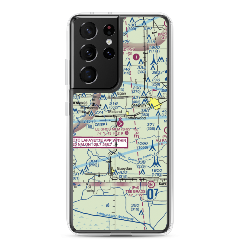 Le Gros Memorial Airport (3R2) VFR Sectional Samsung Case Samsung Galaxy S21 Ultra model shown