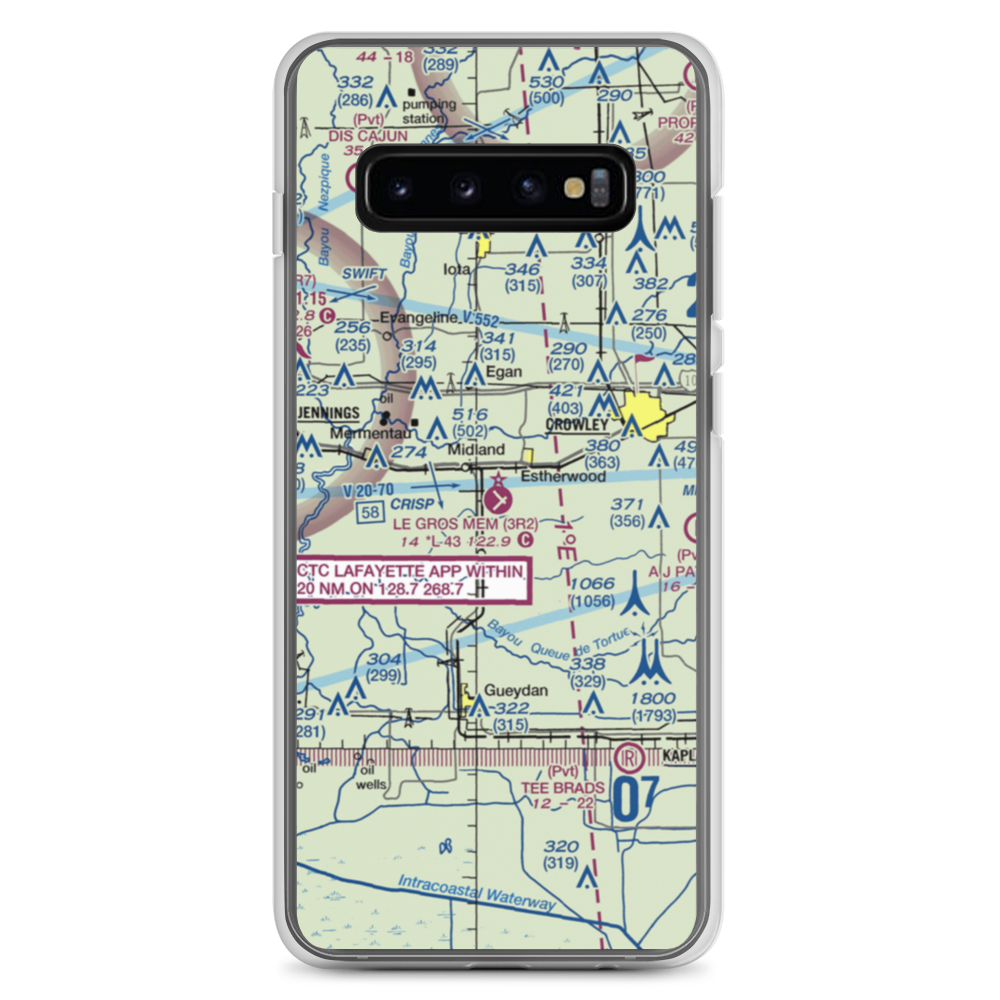 Le Gros Memorial Airport (3R2) VFR Sectional Samsung Case Samsung Galaxy S10+ model shown