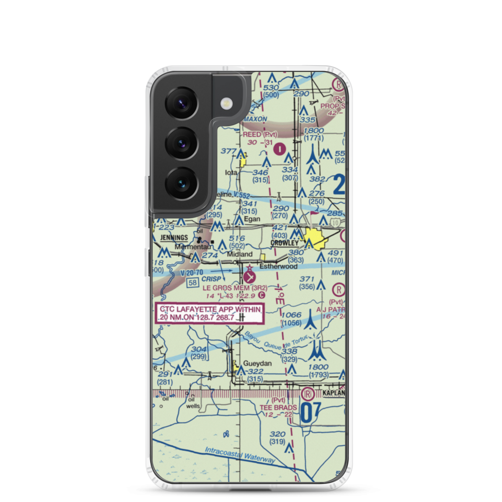 Le Gros Memorial Airport (3R2) VFR Sectional Samsung Case Samsung Galaxy S22 model shown