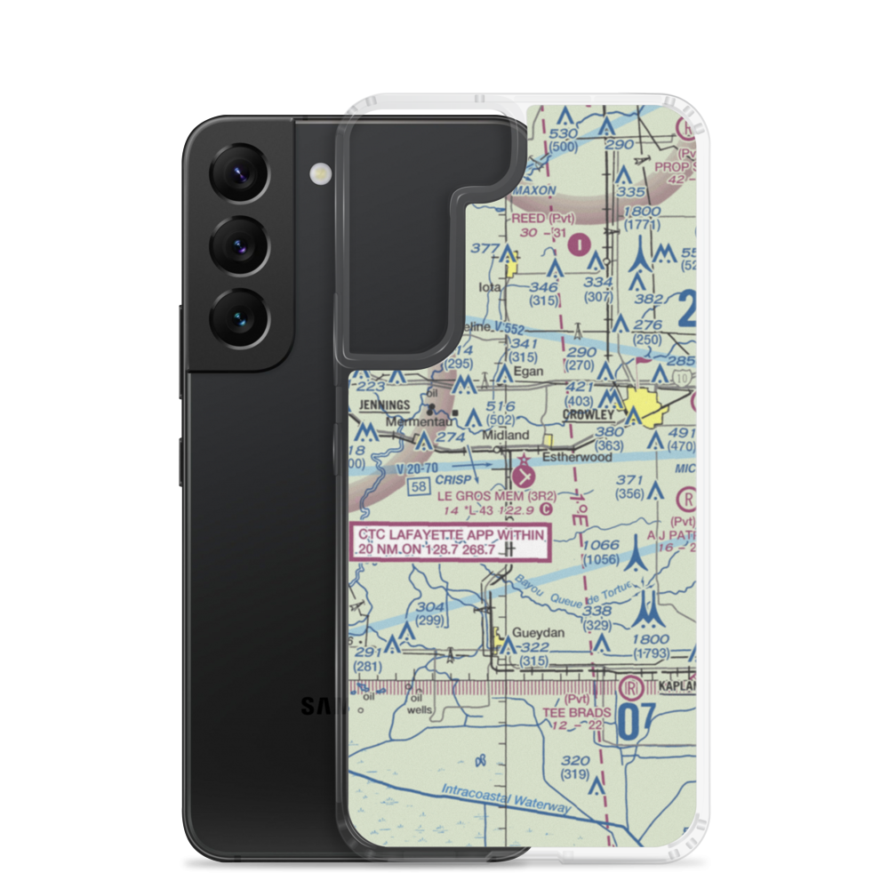 Le Gros Memorial Airport (3R2) VFR Sectional Samsung Case Samsung Galaxy S22 model shown