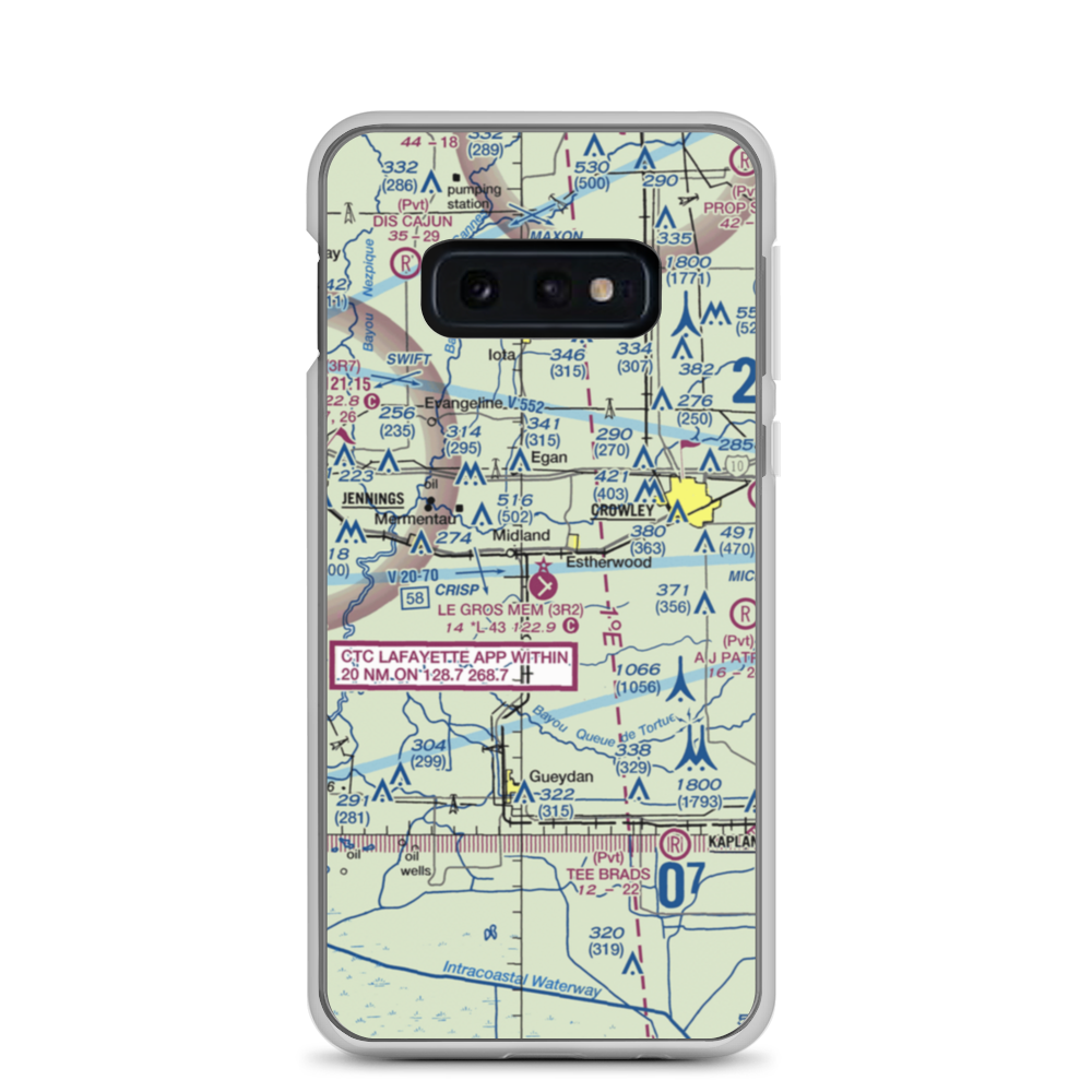 Le Gros Memorial Airport (3R2) VFR Sectional Samsung Case Samsung Galaxy S10e model shown