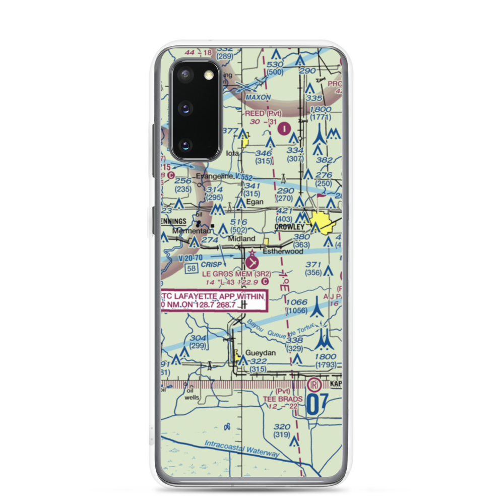 Le Gros Memorial Airport (3R2) VFR Sectional Samsung Case Samsung Galaxy S20 model shown