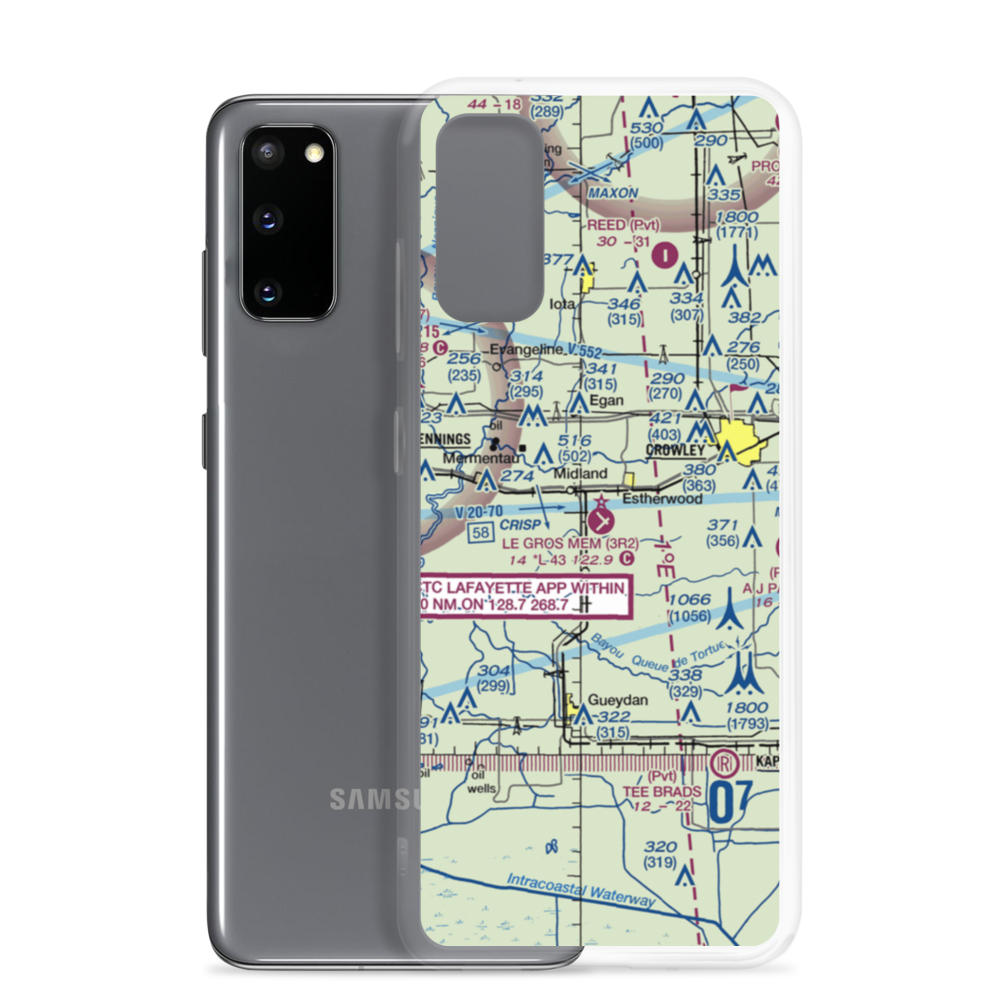 Le Gros Memorial Airport (3R2) VFR Sectional Samsung Case Samsung Galaxy S20 model shown