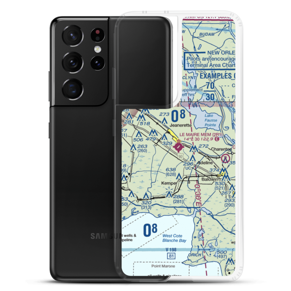 Le Maire Memorial Airport (2R1) VFR Sectional Samsung Case Samsung Galaxy S21 Ultra model shown