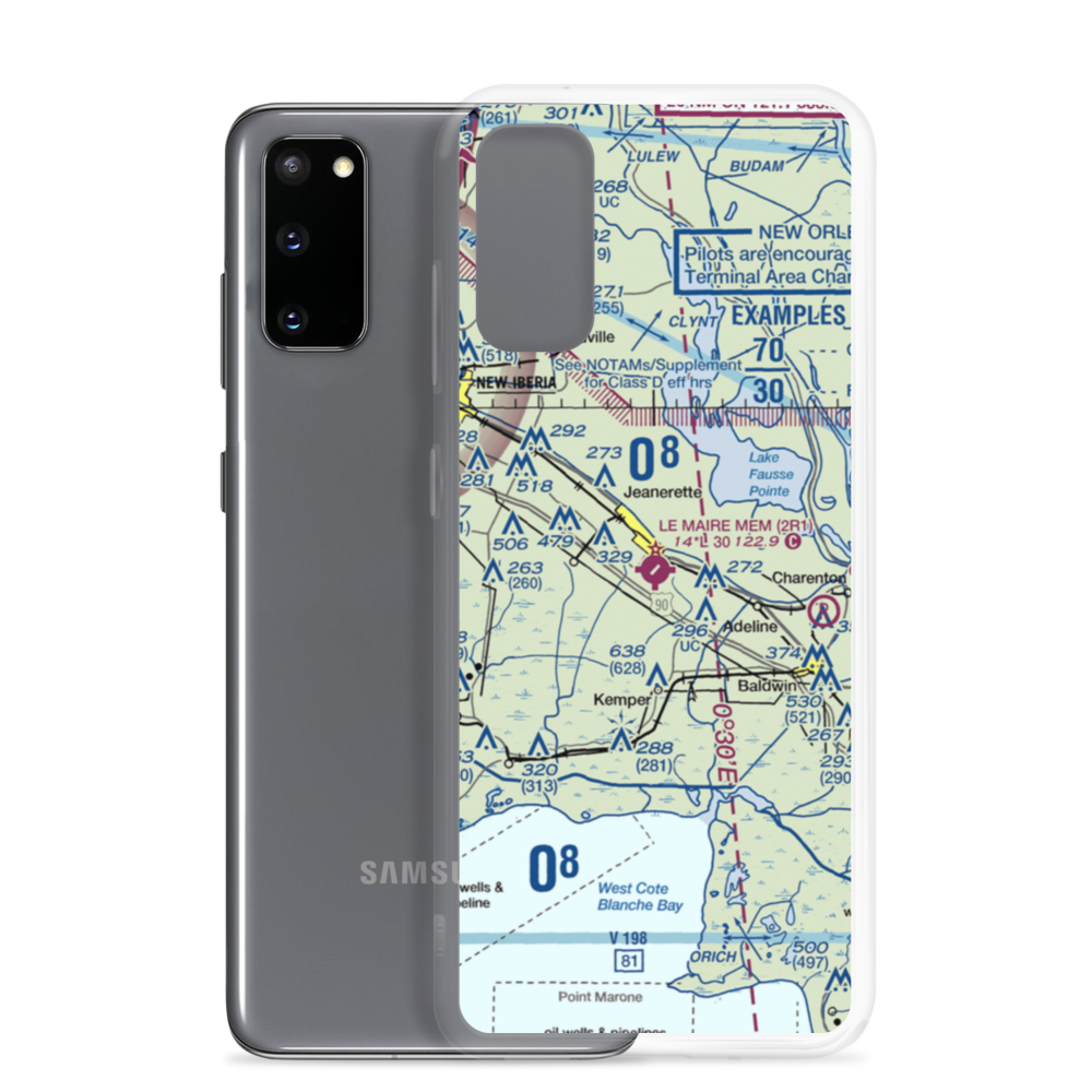 Le Maire Memorial Airport (2R1) VFR Sectional Samsung Case Samsung Galaxy S20 model shown