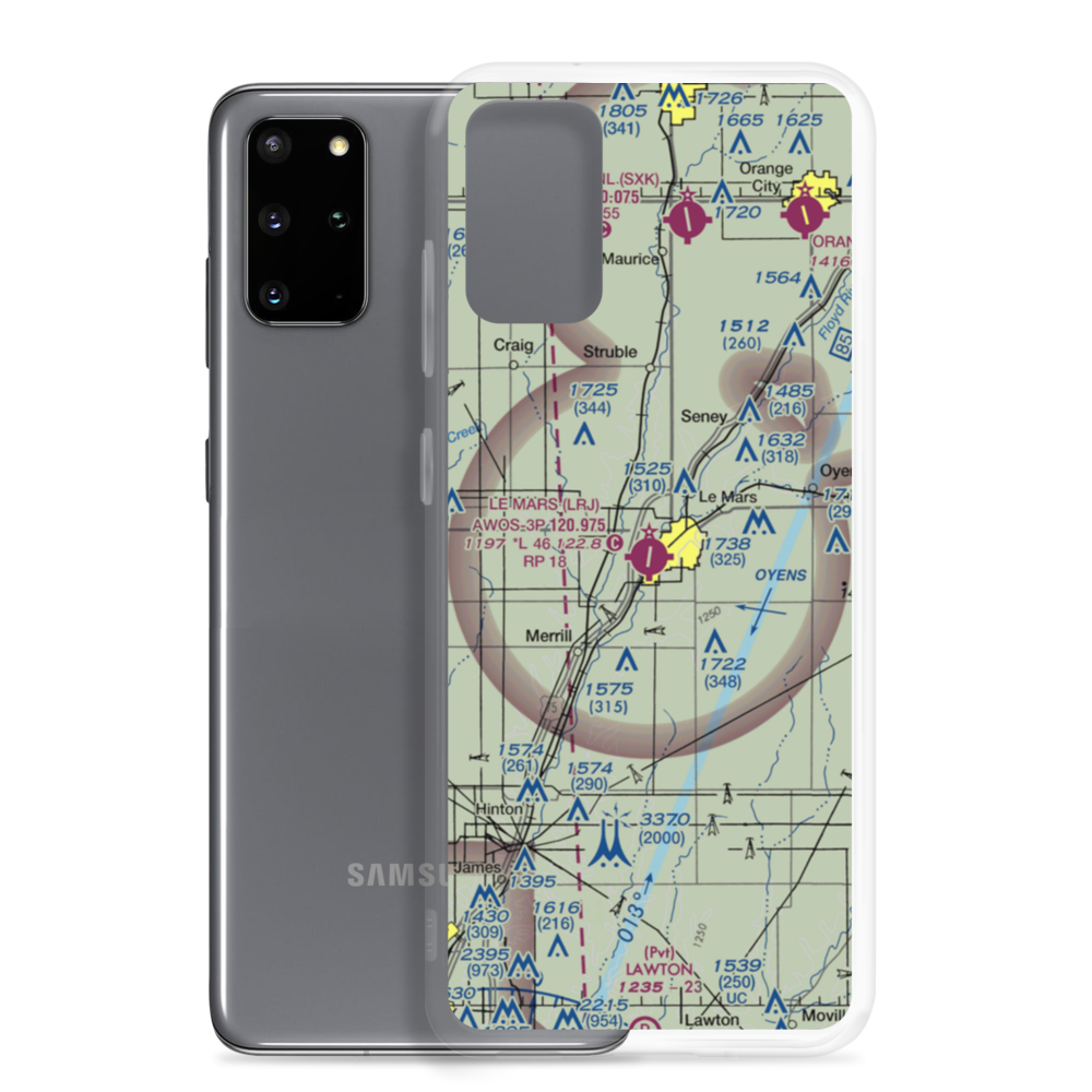 Le Mars Municipal Airport (LRJ) VFR Sectional Samsung Case Samsung Galaxy S20 Plus model shown