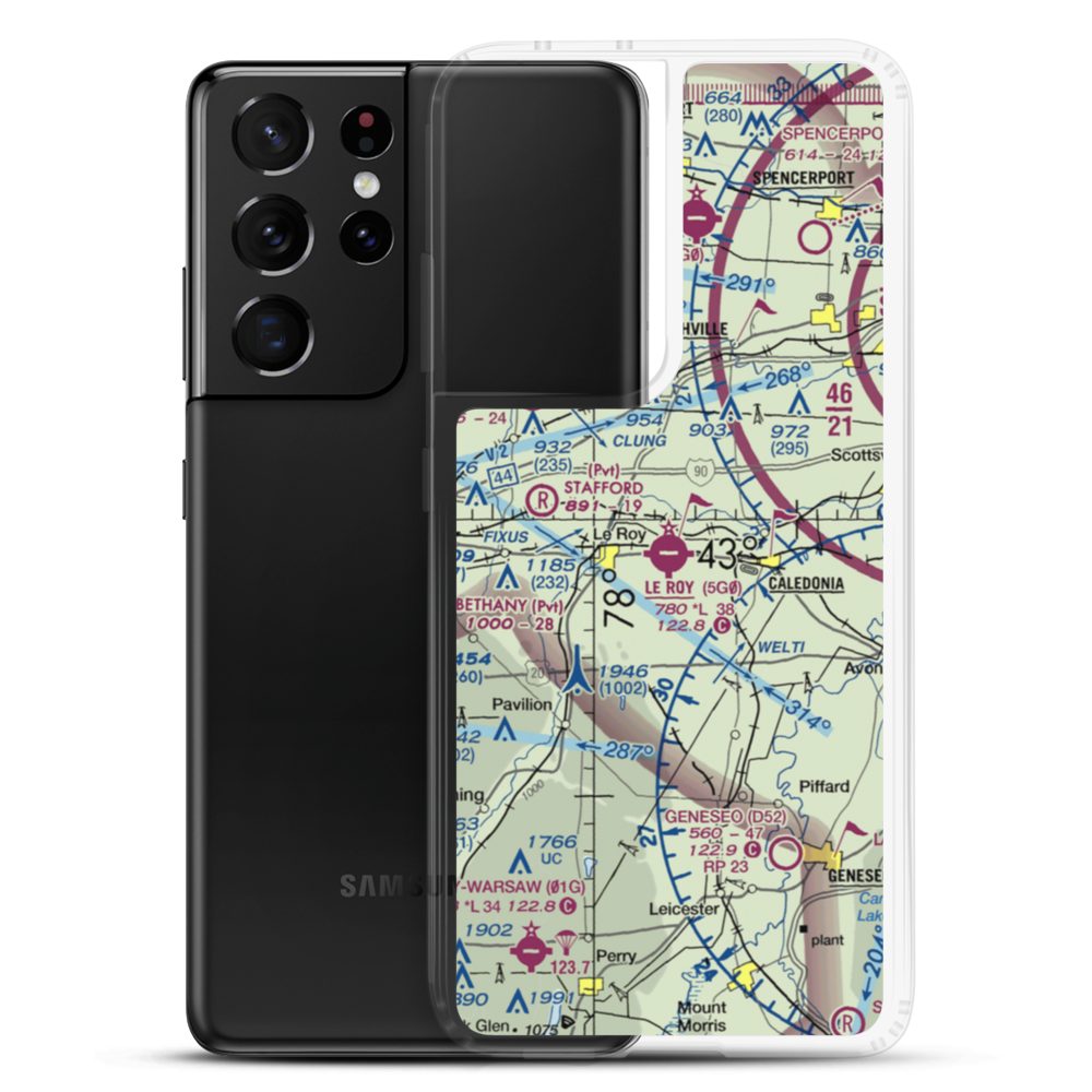 Le Roy Airport (5G0) VFR Sectional Samsung Case Samsung Galaxy S21 Ultra model shown