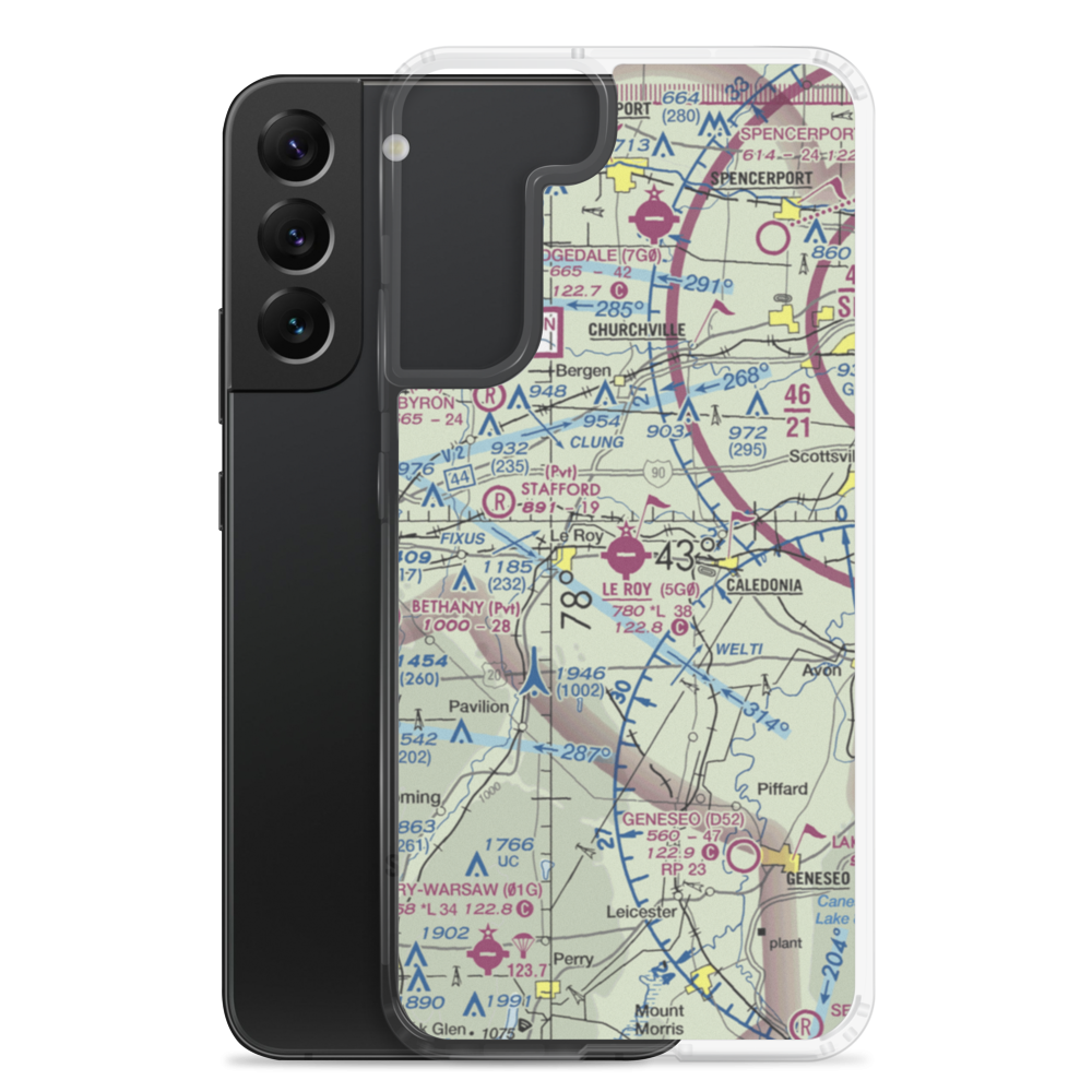 Le Roy Airport (5G0) VFR Sectional Samsung Case Samsung Galaxy S22 Plus model shown