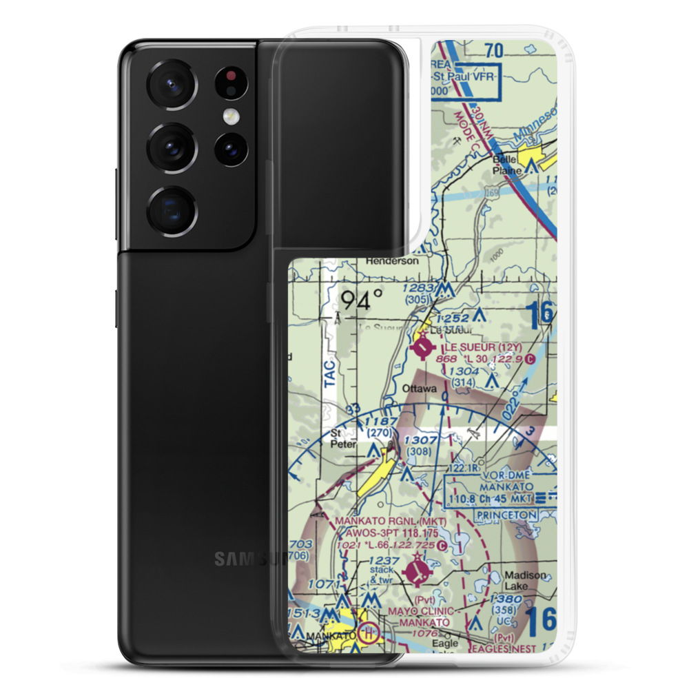 Le Sueur Municipal Airport (12Y) VFR Sectional Samsung Case Samsung Galaxy S21 Ultra model shown
