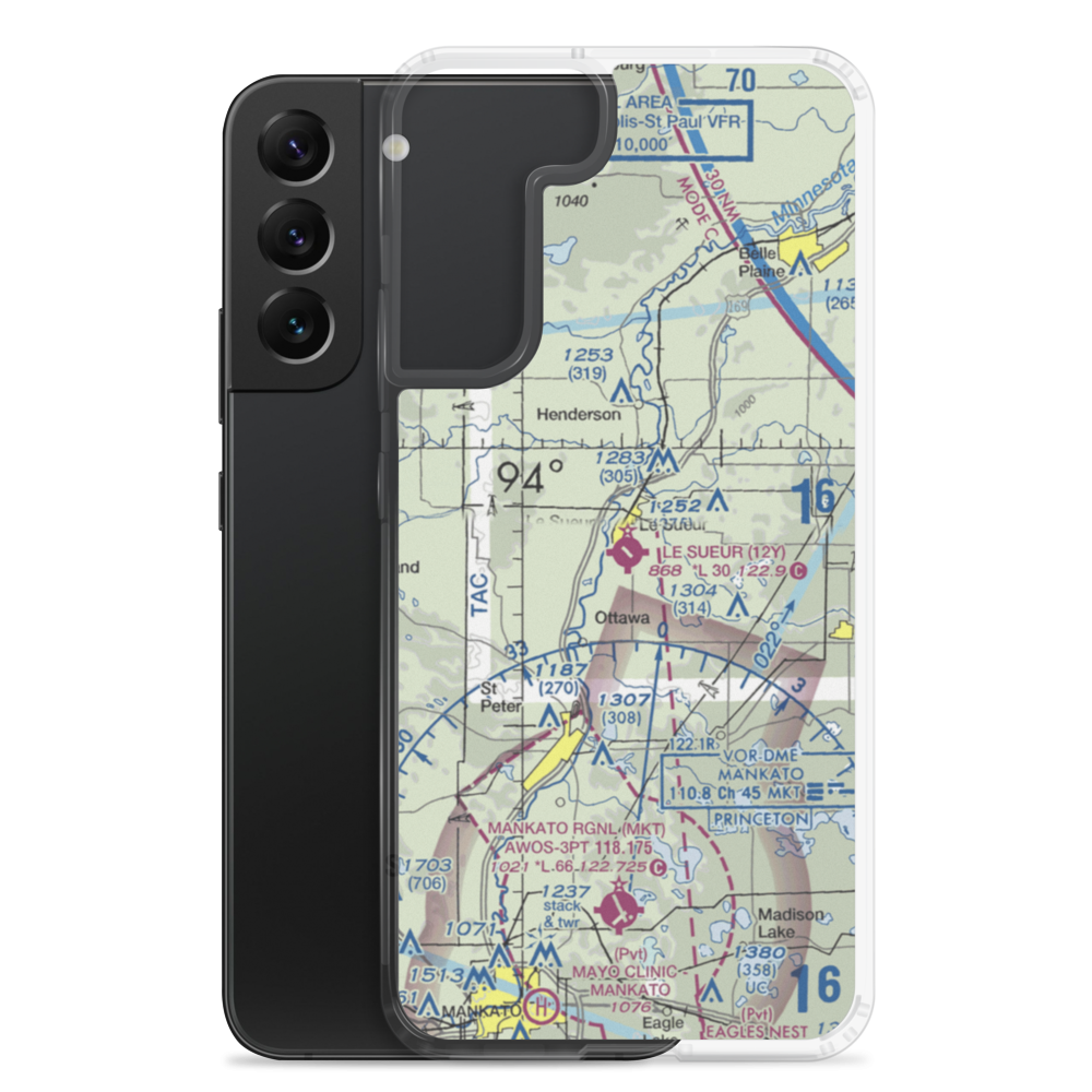 Le Sueur Municipal Airport (12Y) VFR Sectional Samsung Case Samsung Galaxy S22 Plus model shown